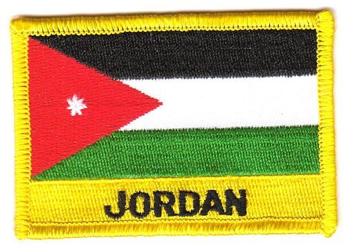 Fahnen Aufnäher Jordanien Schrift