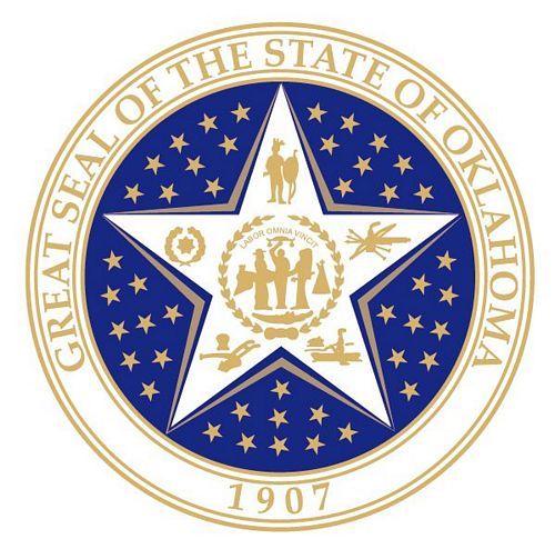 Fahnen Aufkleber Sticker Siegel USA - Oklahoma
