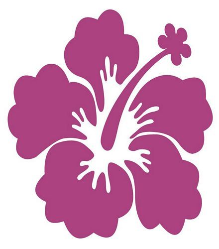 Aufkleber Sticker Hibiskus Blüte Blume purpur