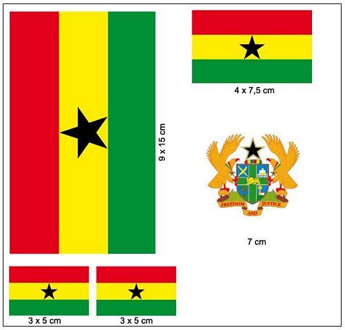 Fahnen Aufkleber Set Ghana