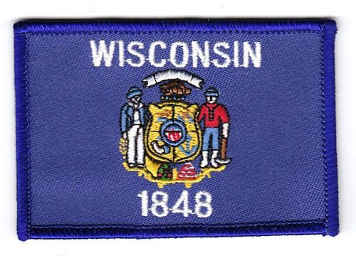 Fahnen Aufnäher USA - Wisconsin