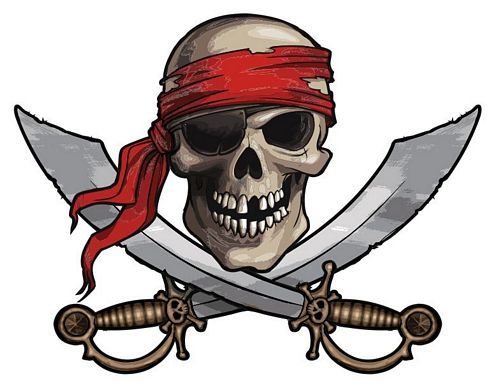 Aufkleber Sticker Pirat Schwerter