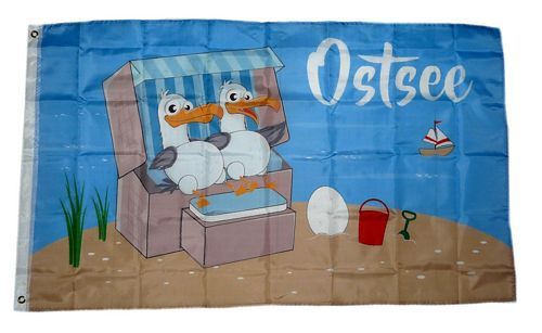 Fahne / Flagge Ostsee Möwen 90 x 150 cm