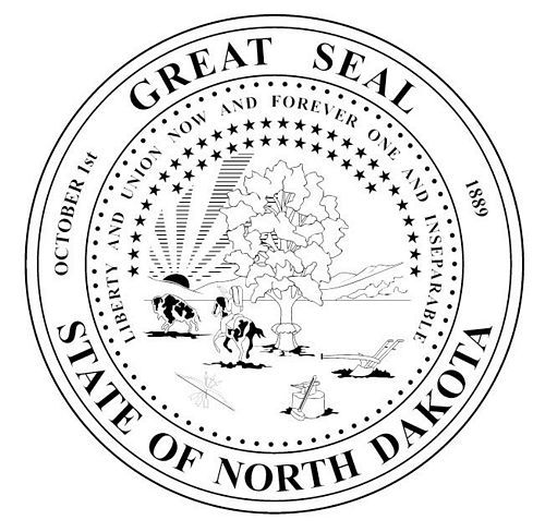 Fahnen Aufkleber Sticker Siegel USA - North Dakota