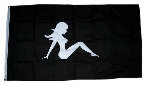 Fahne / Flagge Lady Black Pin Up 90 x 150 cm