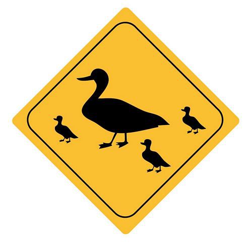 Aufkleber Sticker Achtung Enten Autoaufkleber