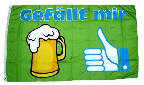 Fahne / Flagge Bier Gefällt mir 90 x 150 cm