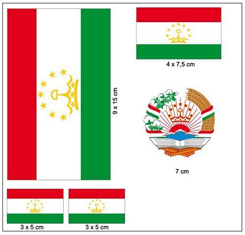 Fahnen Aufkleber Set Tadschikistan