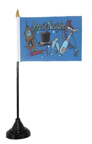 Tischfahne Silvester Prosit Neujahr 11 x 16 cm Fahne Flagge