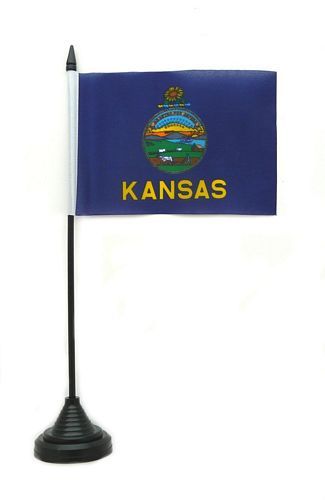 Fahne / Tischflagge USA - Kansas NEU 11 x 16 cm Fahne