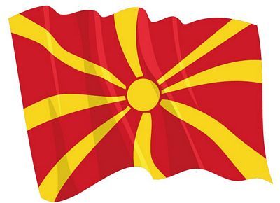 Fahnen Aufkleber Sticker Mazedonien wehend