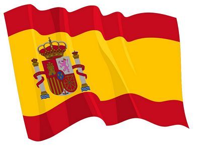 Fahnen Aufkleber Sticker Spanien wehend