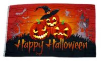 Fahne / Flagge Happy Halloween Kürbis Hexe 60 x 90 cm Fahne / Flagge Happy Halloween Kürbis Hexe 60 x 90 cm