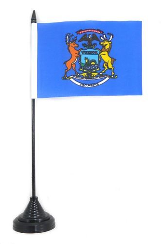 Fahne / Tischflagge USA - Michigan NEU 11 x 16 cm Fahne