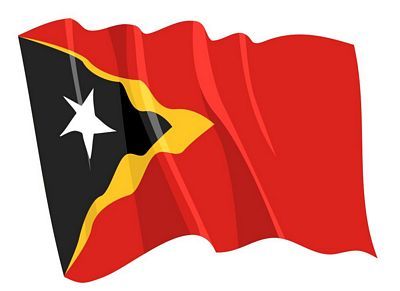 Fahnen Aufkleber Sticker Osttimor wehend