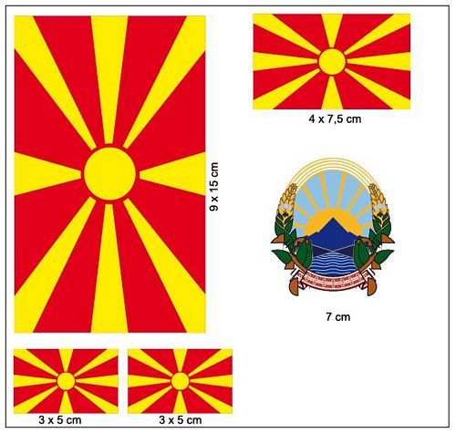 Fahnen Aufkleber Set Mazedonien
