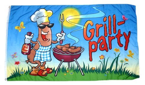 Fahne / Flagge Grillfahne Grill Party 60 x 90 cm