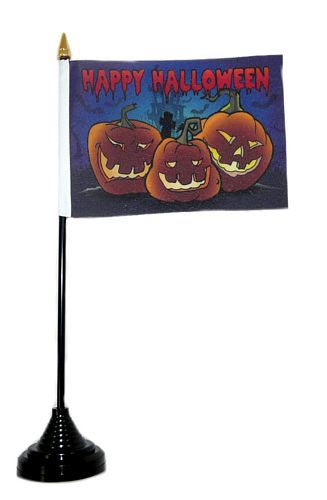 Tischfahne Happy Halloween Kürbis NEU 11 x 16 cm Flagge Fahne