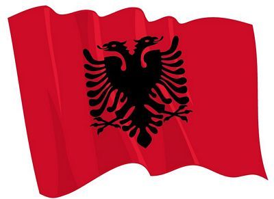 Fahnen Aufkleber Sticker Albanien wehend