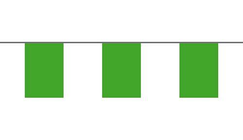 Flaggenkette Einfarbig Grün 6 m