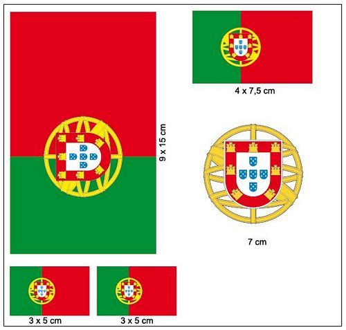 Fahnen Aufkleber Set Portugal