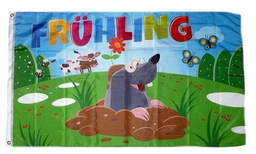 Fahne / Flagge Frühling Maulwurf 90 x 150 cm