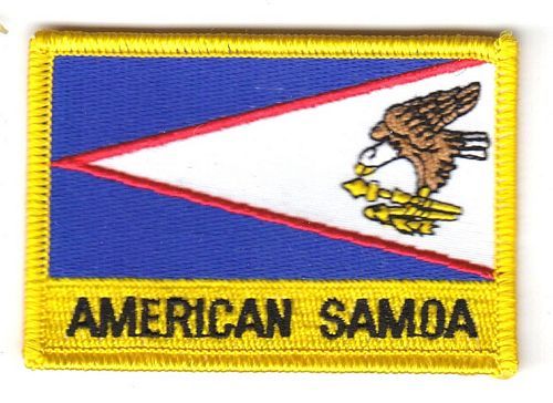 Fahnen Aufnäher Amerikanisch Samoa Schrift