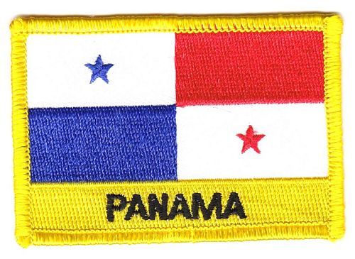 Fahnen Aufnäher Panama Schrift