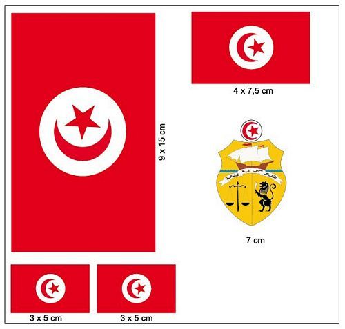 Fahnen Aufkleber Set Tunesien