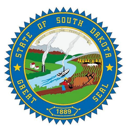 Fahnen Aufkleber Sticker Siegel USA - South Dakota