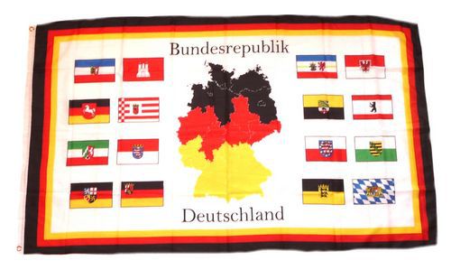 Deutschland 16 Bundesländer Hissflagge gemischte Fahnen Flaggen 150x250cm 
