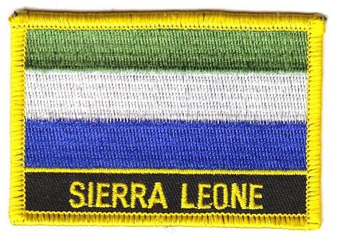 Fahnen Aufnäher Sierra Leone Schrift
