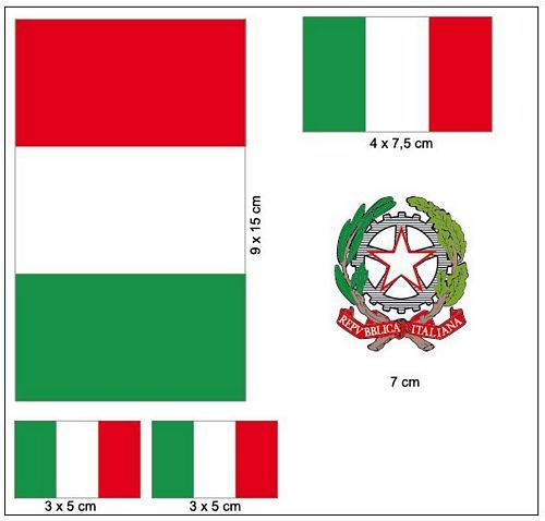 Fahnen Aufkleber Set Italien