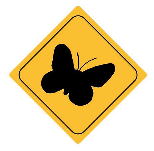 Aufkleber Sticker Achtung Schmetterling Autoaufkleber