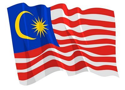 Fahnen Aufkleber Sticker Malaysia wehend