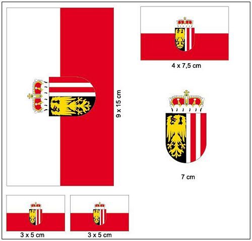 Fahnen Aufkleber Set Österreich - Oberösterreich