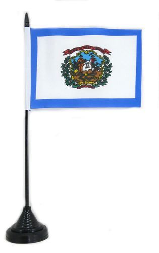 Fahne / Tischflagge USA - West Virginia NEU 11 x 16 cm Fahne