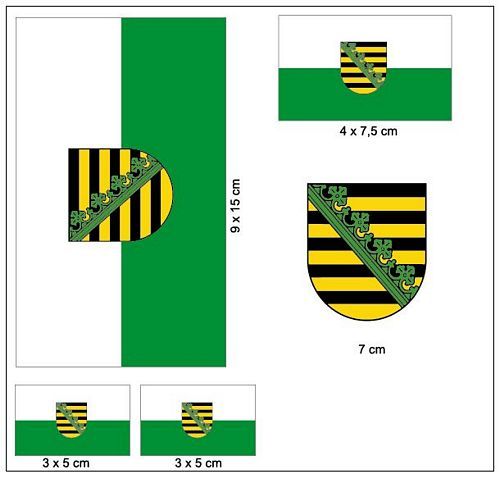 Fahnen Aufkleber Set Sachsen