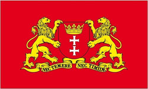 Fahne / Flagge Polen - Danzig Wappen 90 x 150 cm