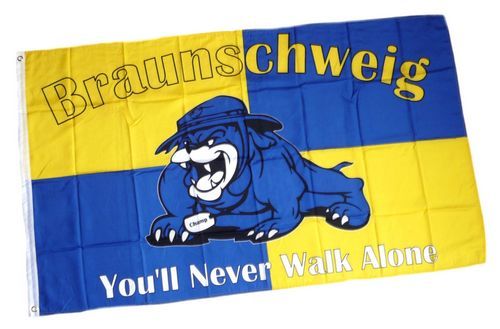 Fahnen Flagge Braunschweig You´ll never walk alone Fan 90 x 150 cm 