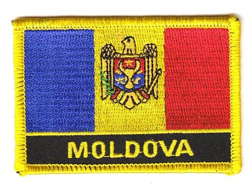 Fahnen Aufnäher Moldawien Schrift