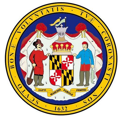 Fahnen Aufkleber Sticker Siegel USA - Maryland