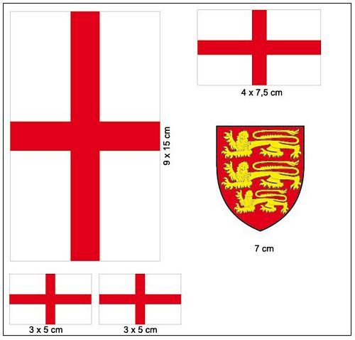 Fahnen Aufkleber Set England