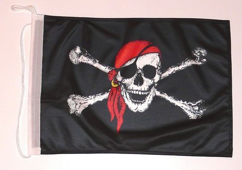 Bootsflagge Pirat mit Kopftuch 30 x 45 cm