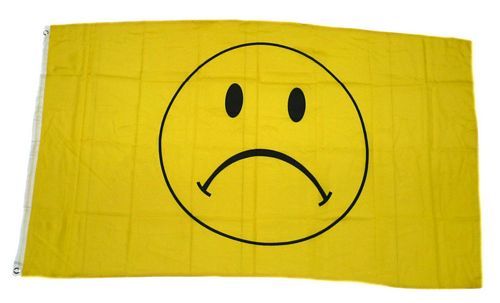 Fahne / Flagge Smile traurig Smiley 90 x 150 cm