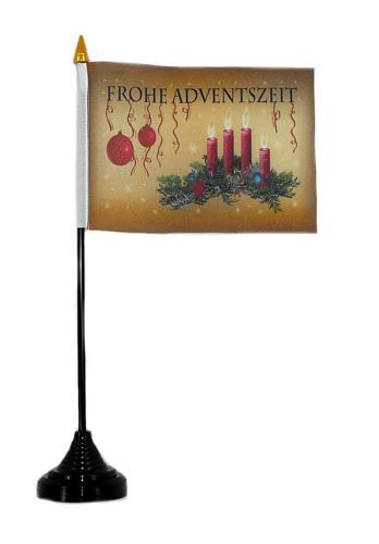 Tischfahne Frohe Adventszeit Kugeln 11 x 16 cm Flagge Fahne