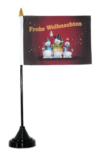 Tischfahne Frohe Weihnachten Schneemänner 11 x 16 cm Flagge Fahne