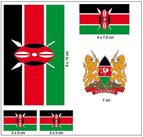 Fahnen Aufkleber Set Kenia