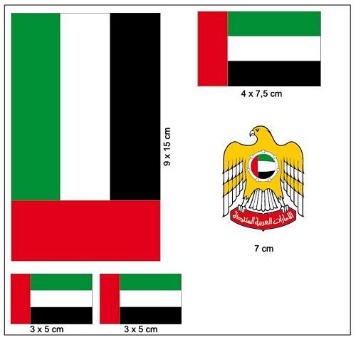 Fahnen Aufkleber Set Vereinigte Arabische Emirate