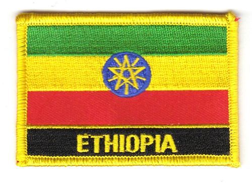 Fahnen Aufnäher Äthiopien Schrift
